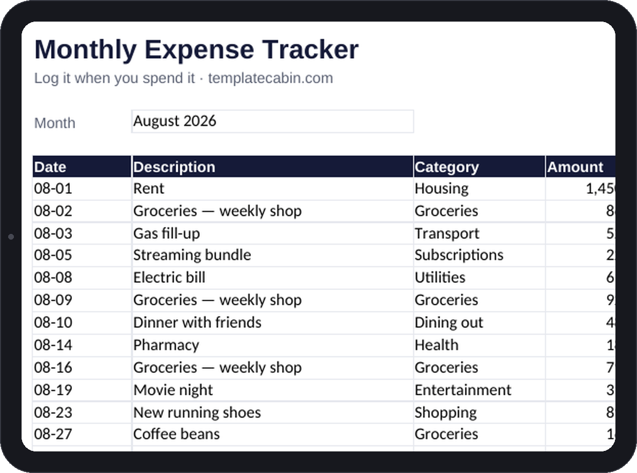 Monthly Expense Tracker preview